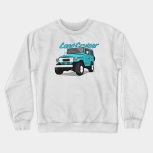 Land cruiser fj40 hardtop off road aqua Crewneck Sweatshirt